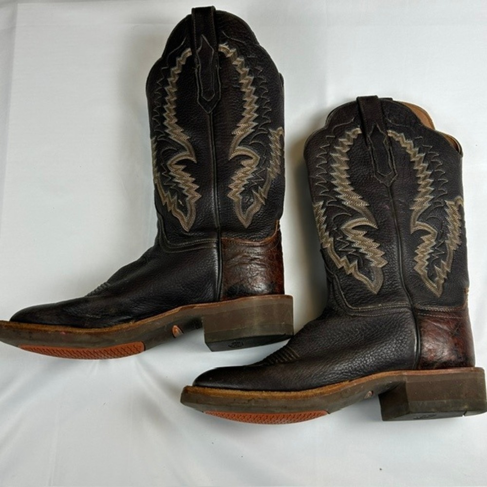 Lucchese Cowgirl Brown Black Leather Western Boots CX2551W USA Made Womens 9 B